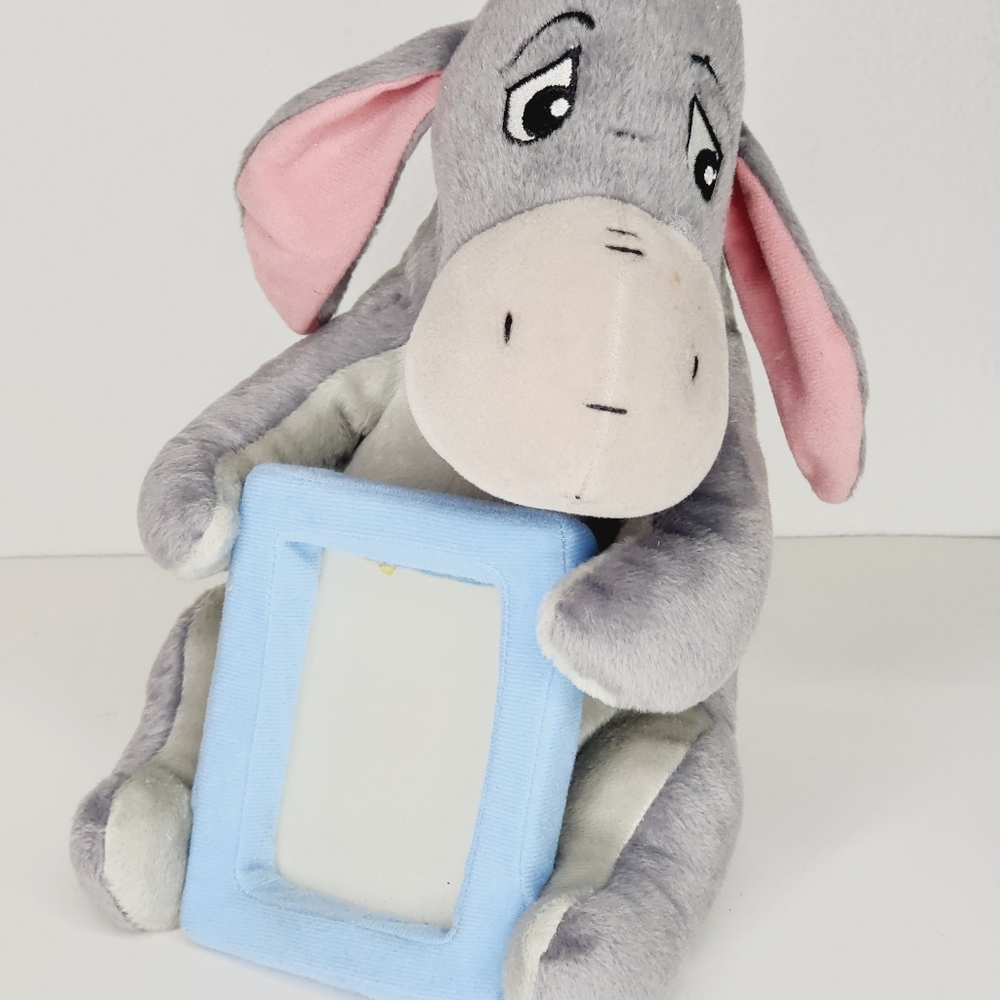 Eeyore Plush Photo Picture Frame 3x4 Disney Store Pooh Friend Stuffed Animal 10"